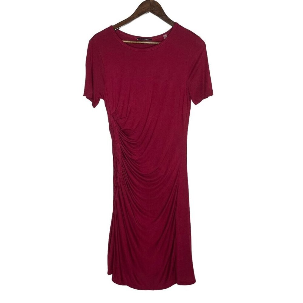 T Tahari NWT‎ Red/Maroon Ruched Detail Dress Size Small